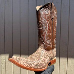 #48 Brown Chiseled Details Crix Style Western Boot